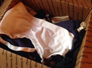 Pink, tan, white, gray, black, tan, bras in every size. 