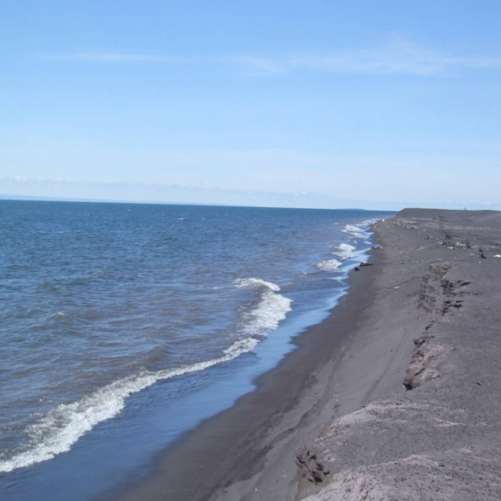 The black sands of Gay, Michigan, Keweenaw Peninsula.